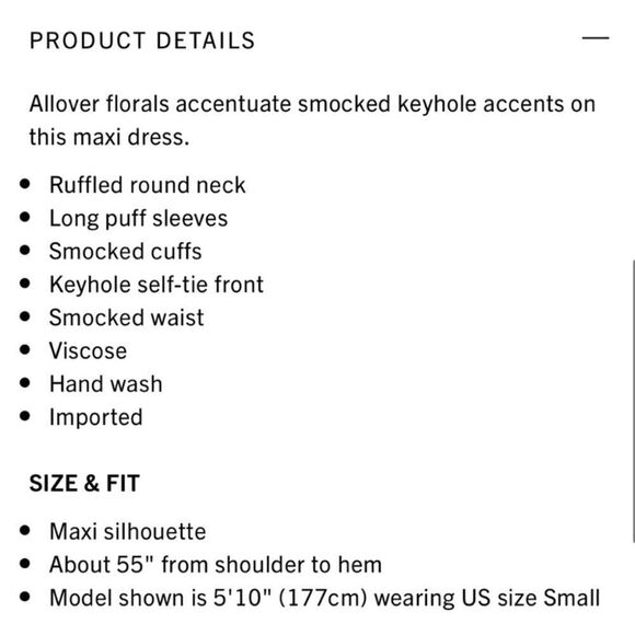 WEWOREWHAT Addison Floral Puff
Sleeve Maxi Dress Size S - Picture 7 of 7